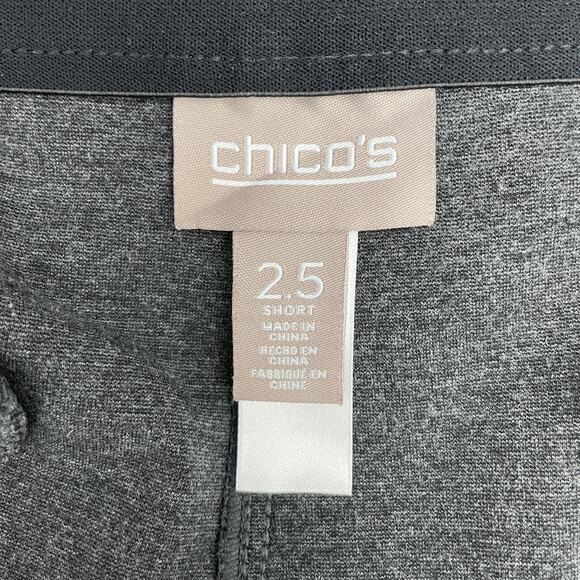 CHICO'S Gray Career Ponte Knit Pants Size 2.5 Short or Large Short Minimalist - Picture 7 of 8